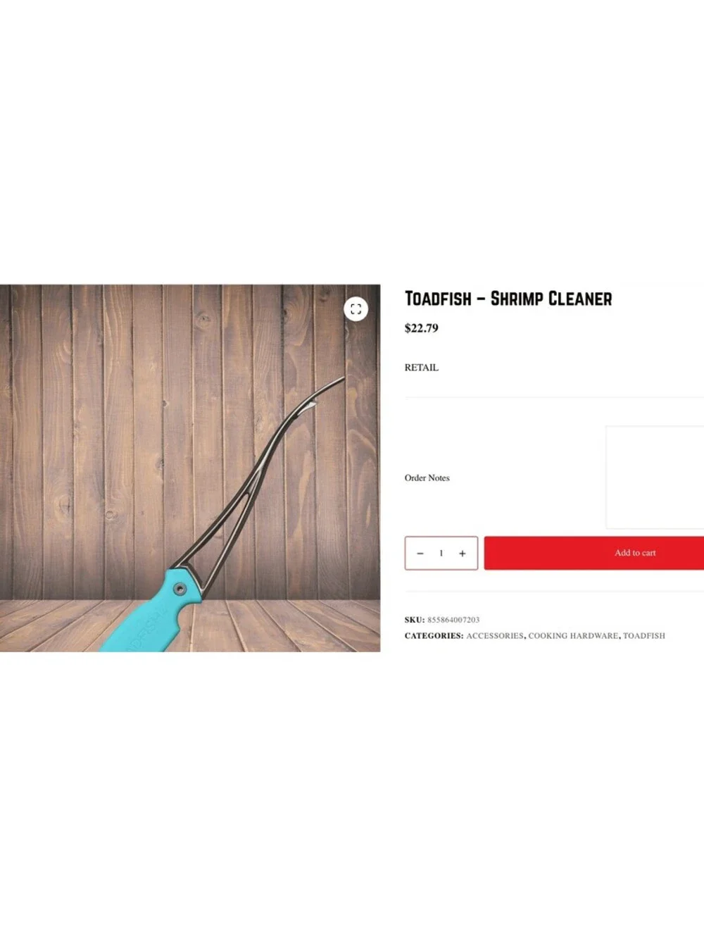 Toadfish Shrimp Cleaner with Ergonomic Handle and Stainless-